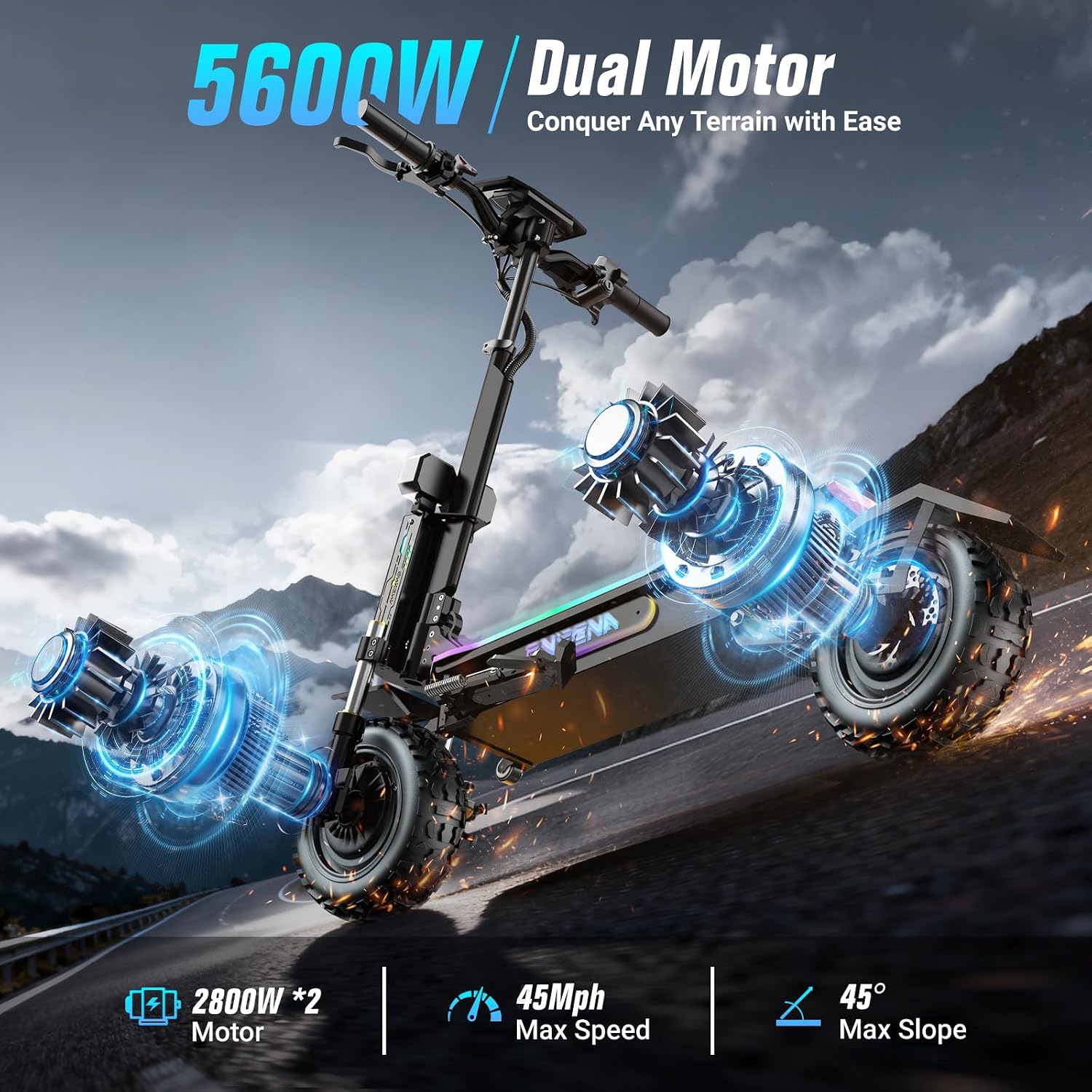 Patinetes eléctricos GT7 para  - 60V 5600W Dual Motor Electric Scooter reseña y precio