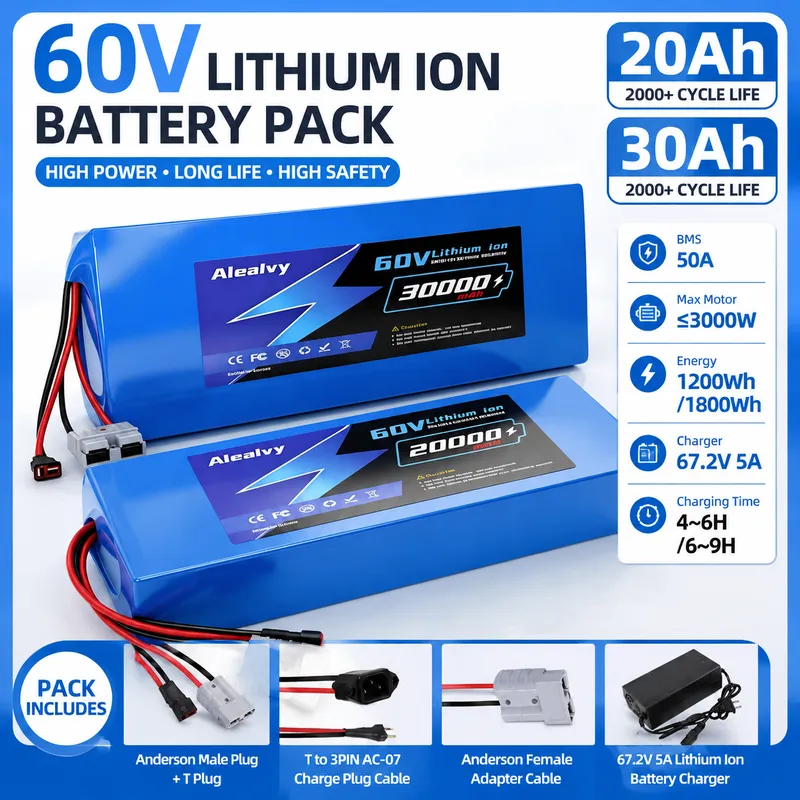   Paquete de baterías de litio - 60V 30Ah Electric Scooter Battery reseña y precio